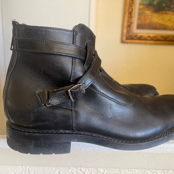Frye All Leather Zip-up Dress Boots, Vibram Soles, Size 9.5 - Picture 3 of 6